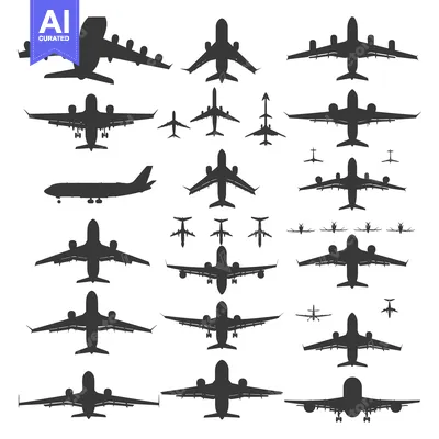 Popular premium asset: Collection of Airplane Silhouettes in Various Positions