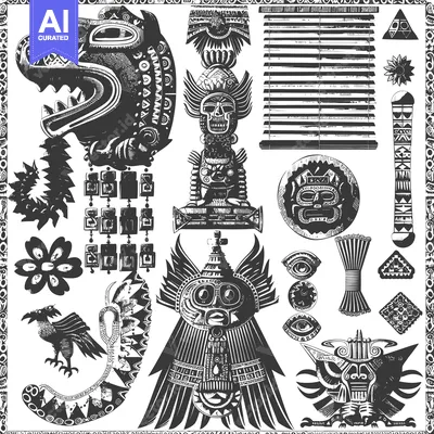 Aset premium populer: Collection of Ancient Aztec and Mayan Geometric Designs
