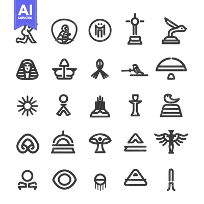 Premium design asset: Collection of Ancient Egyptian Hieroglyph Symbols