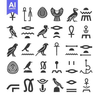 Aset premium populer: Collection of Ancient Egyptian Hieroglyph Symbols