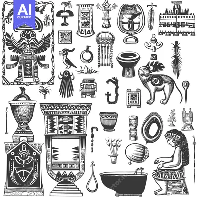 Aset premium populer: Collection of Ancient Maya and Aztec Symbols and Elements