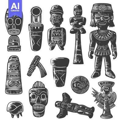 Aset premium populer: Collection of Ancient Mayan Artifacts and Idols