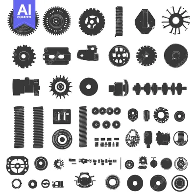 Aset premium populer: Collection of Assorted Machine Parts and Components