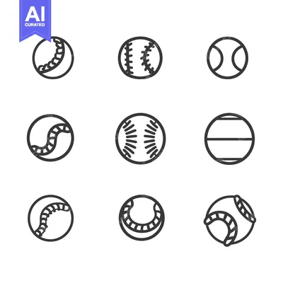 Aset desain premium: Collection of Baseball Icon Designs