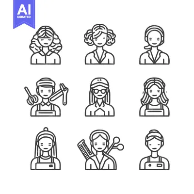 Aset premium populer: Diverse Professions - A Collection of Illustrated Female Workers.