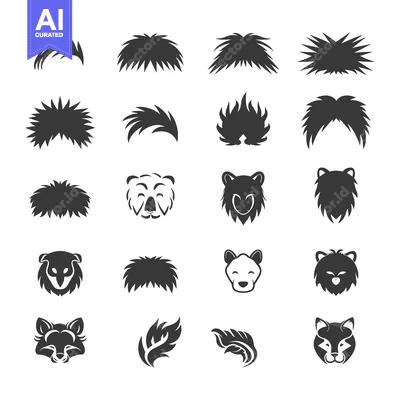 Aset premium populer: Collection of Black and White Animal and Nature Silhouettes