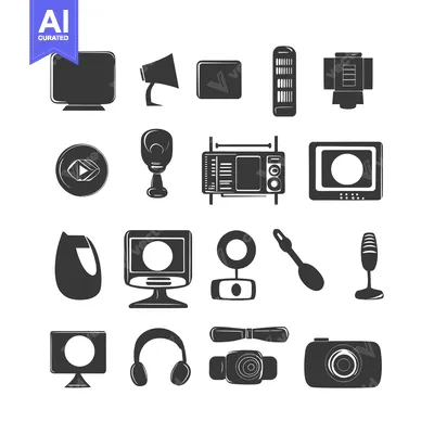 Popular premium asset: Collection of Black and White Media Device Icons