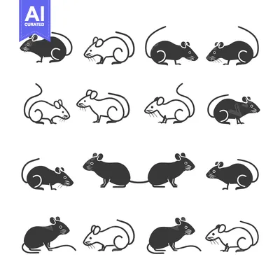 Aset premium populer: Collection of Black and White Mouse Illustrations