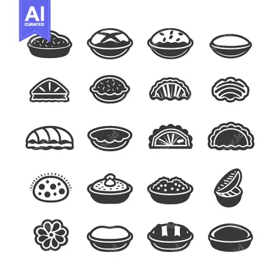 Aset desain premium: Collection of Black and White Pie Icons