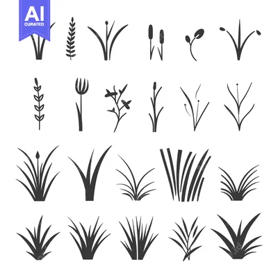 Aset desain premium: Collection of Black and White Silhouette Illustrations of Various Type