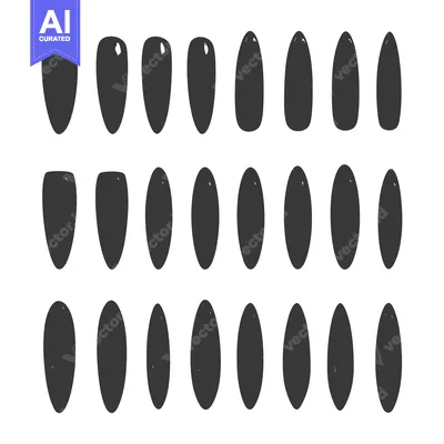 Popular premium asset: Collection of Black Oval Shapes in Different Sizes