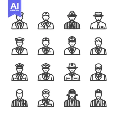 Popular premium asset: Diverse Professions - A Collection of Line Art Icons.