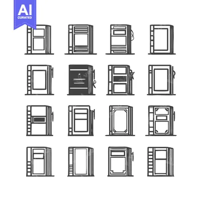 Aset desain premium: Collection of vintage book illustrations, perfect for design projects.