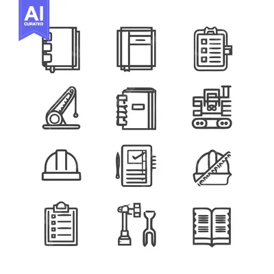 Aset desain premium: Construction and Engineering Icons - A Comprehensive Collection.