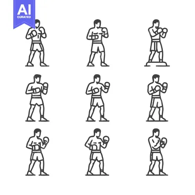 Popular premium asset: Boxer Poses - A Collection of Boxing Fighter Illustrations.