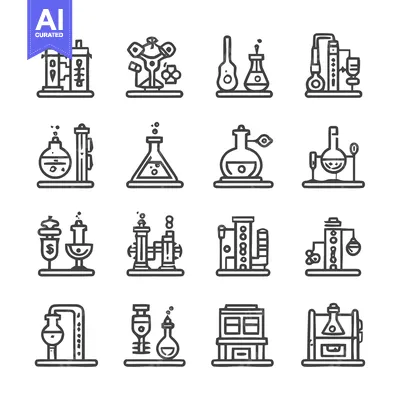Premium design asset: Laboratory Equipment Icons - Science and Chemistry Illustrations.