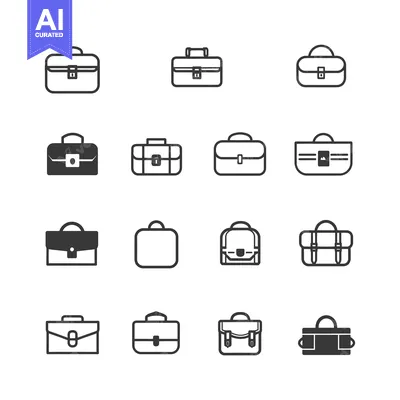Aset premium populer: Collection of Briefcase Icons in Different Styles