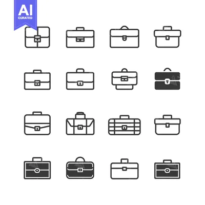 Aset premium populer: Collection of Briefcase Icons in Various Styles