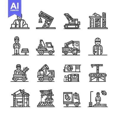 Aset premium populer: Construction and Building Icons - A Comprehensive Collection.