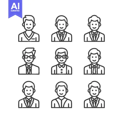 Aset premium populer: Diverse professional portraits - A collection of business people icons