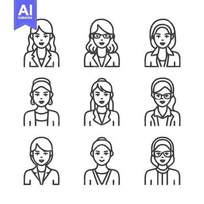 Popular premium asset: Nine Businesswomen Icons - Diverse Professional Portraits.