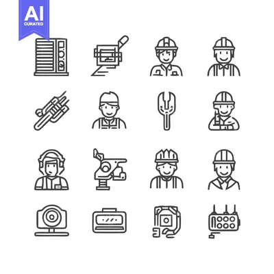 Premium design asset: Engineering and Construction Icons - A Comprehensive Collection.