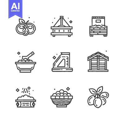 Aset premium populer: Farm Icons - Agriculture, Harvest, and Food Production.