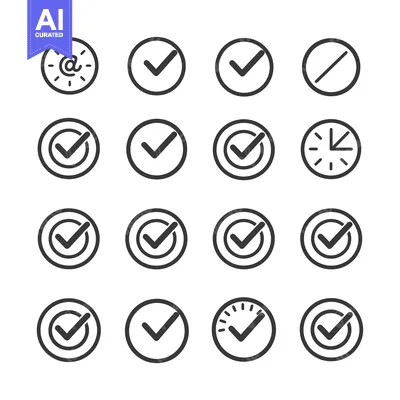 Premium design asset: Collection of Checkmark and Clock Icons in Circles