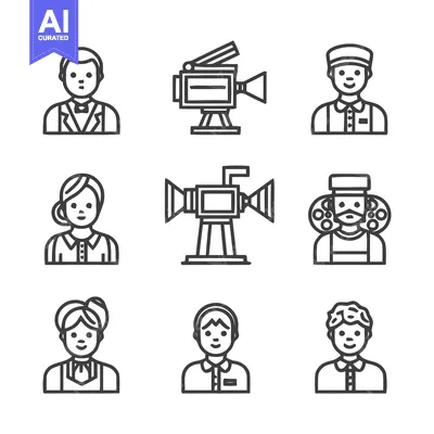 Film Crew and People Icons - A Diverse Collection.