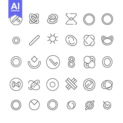 Premium design asset: Collection of Circular and Linear Graphic Design Elements
