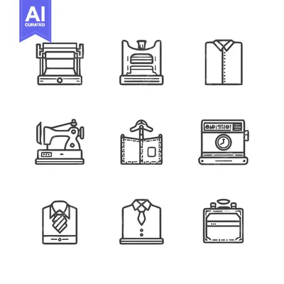 Laundry and Tailoring Icons - A Minimalist Vector Set.
