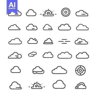 Popular premium asset: Collection of Cloud and Weather Line Icons