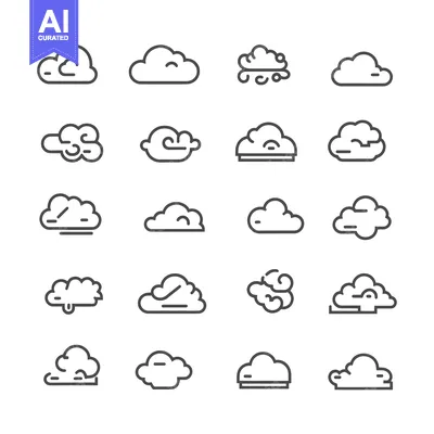 Popular premium asset: Collection of Cloud Icons in Line Style