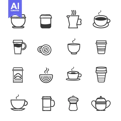 Aset premium populer: Collection of Coffee and Tea Cup Icons