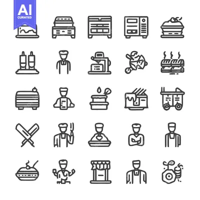 Popular premium asset: Bakery and Food Icons - A Collection of Culinary Symbols.