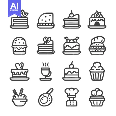 Aset premium populer: Delicious Dessert Icons - Cakes, Cupcakes, and Sweet Treats.