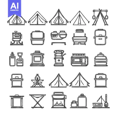 Popular premium asset: Camping Equipment and Outdoor Adventure Essentials Illustration.