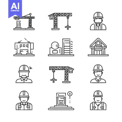 Premium design asset: Construction and Engineering Icons - A Comprehensive Collection.