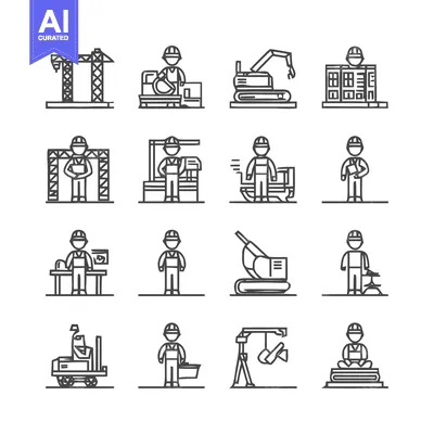 Aset premium populer: Construction and Building Icons - A Comprehensive Collection.
