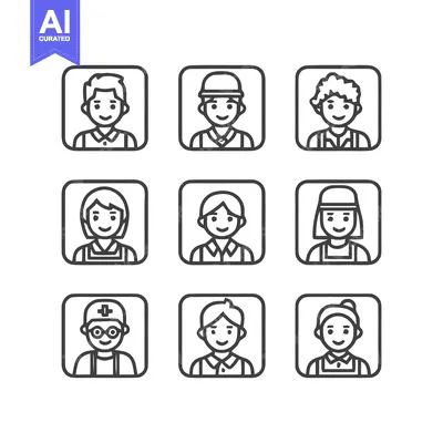 Popular premium asset: Diverse Line Art Portraits - A Collection of Professional Avatars.