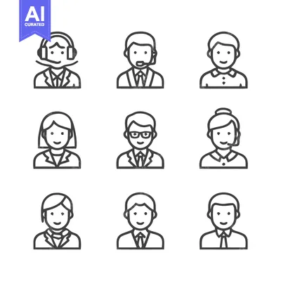 Premium design asset: Customer Service Representatives - A Diverse Collection of Icons.