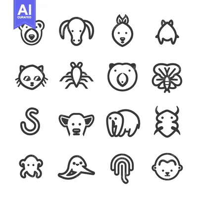 Aset premium populer: Collection of Cute Animal and Bug Cartoon Icons