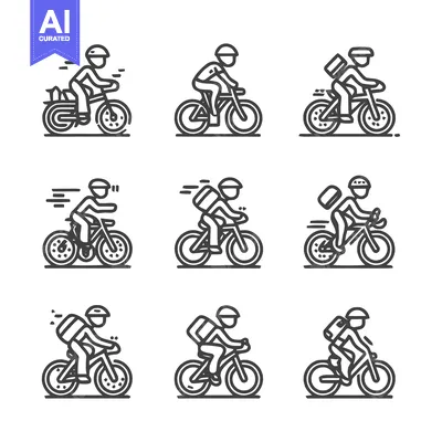 Premium design asset: Delivery Cyclists Collection - Vector Illustrations of People on Bikes