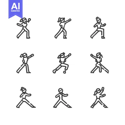Energetic Women in Action - A Set of Dynamic Exercise Poses.