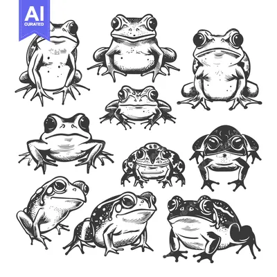 Popular premium asset: Collection of Detailed Hand-Drawn Frog Illustrations