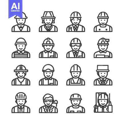 Popular premium asset: Diverse Professions - A Collection of Illustrated Worker Icons.
