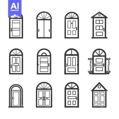 Collection of Different Door Designs with Arched and Rectangular Windo