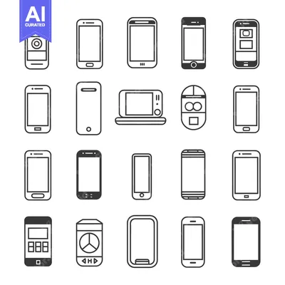 Aset premium populer: Collection of Different Smartphone and Mobile Phone Icons