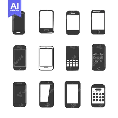 Aset premium populer: Collection of Different Smartphone Silhouettes