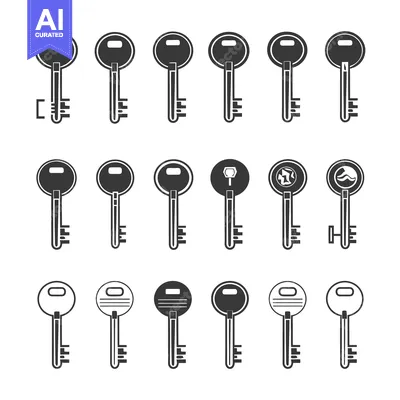 Aset premium populer: Collection of Different Styles of Key Icons